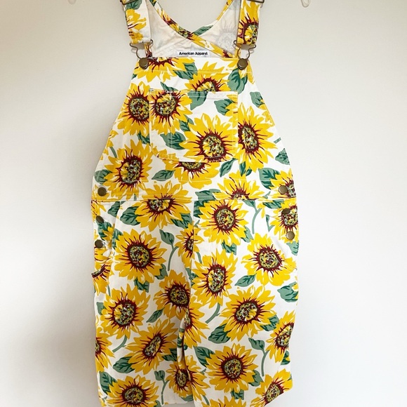 American Apparel Sunflower Shortalls Overalls Size Small - Picture 2 of 6